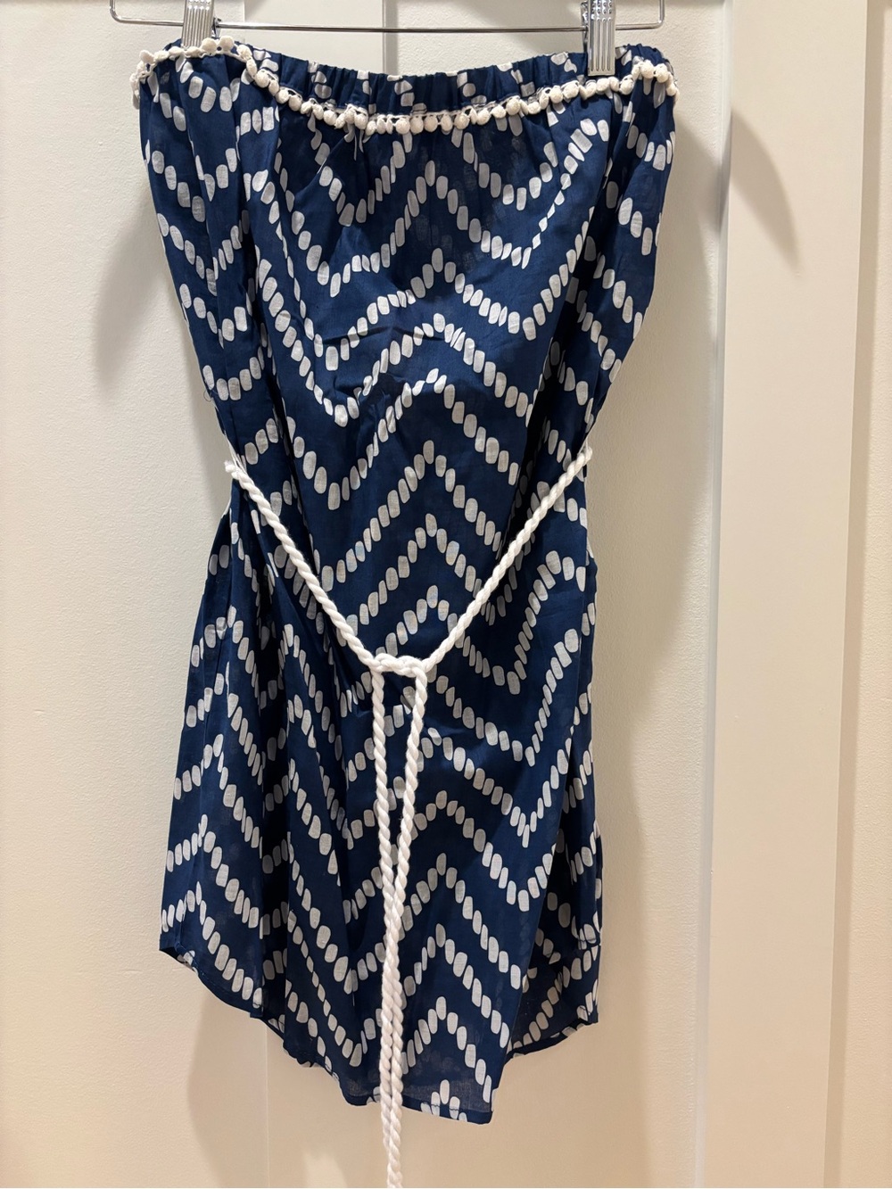 NWT Women’s Mudpie (Beach to Bar) Navy and White Coverup/Dress with Rope Belt